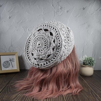 Slouchy Mandala Lace Hat