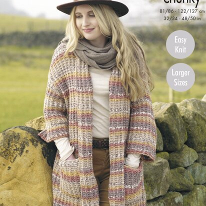 Ladies Jackets in King Cole Drifter Chunky - 4603 - Downloadable PDF