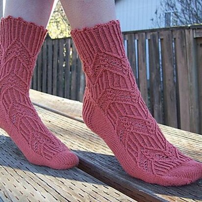 Deco Meets Nouveau Toe Up Sock - knitting pattern