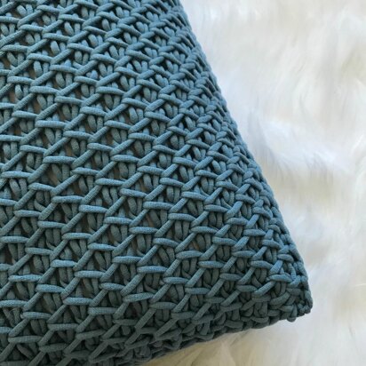 Cottage Throw Pillow - Tunisian Crochet