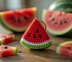 Watermelon Crochet Keychain Pattern PDF + Video Tutorial