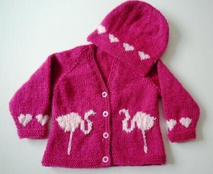 Baby Flamingo and Hearts Outfit