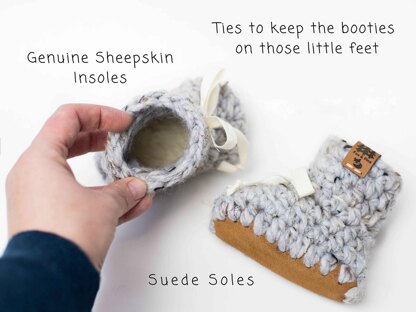 Baby Booties Leather Sheepskin
