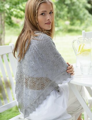 Lace Knit Shawl in Bernat Handicrafter Crochet Thread