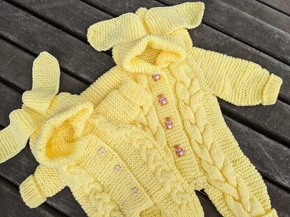 Knit Cable Baby Romper