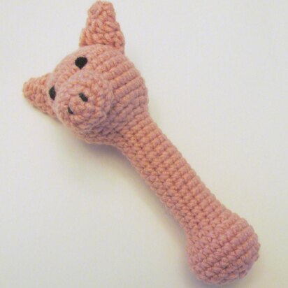 Pink Piggy Rattle