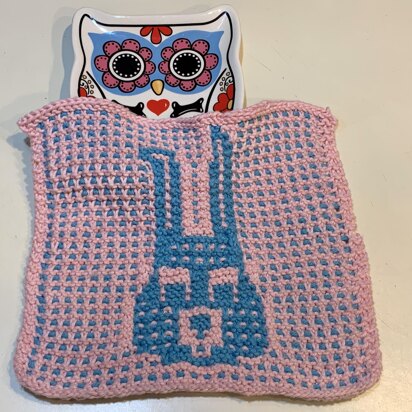 Oops (Is A Bunny) Dishcloth - knitting pattern