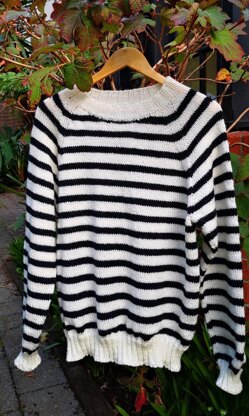 Stripe Vines Top Down Sweater - All sizes