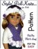 PomPom hat and scarf, fits 18 inch, American Girl Doll 105