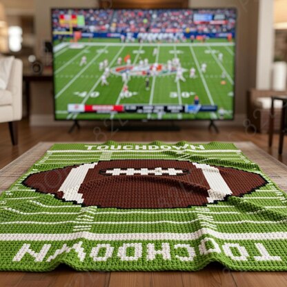 Football Baby Blanket SINGLE CROCHET Pattern