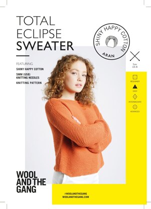 Total Eclipse Sweater in Wool and the Gang Shiny Happy Cotton - Downloadable PDF