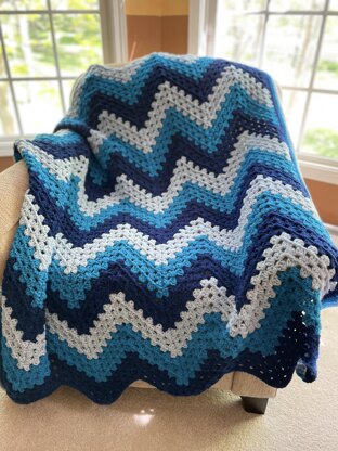 EASY Chevron Granny Square Throw