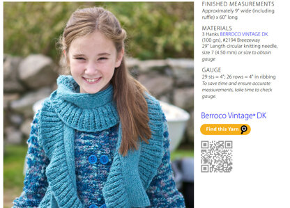 Pelham Scarf in Berroco Vintage DK - Downloadable PDF