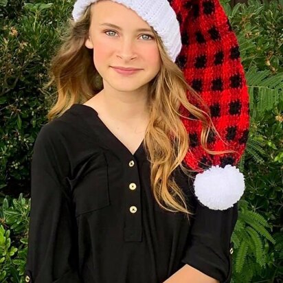 Buffalo Plaid Santa Hat