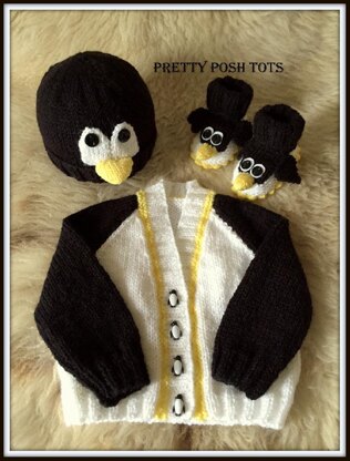 Little percy penguin cardigan set