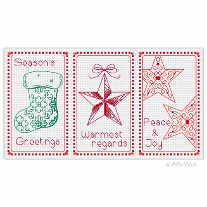 Christmas Cards Set B Cross Stitch PDF Pattern