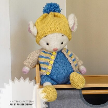 Doll Clothes, Knitting Pattern - Outfit Casual Mouse Boy