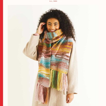 Sirdar 10289 Crochet Fringed Scarf in Jewelspun PDF