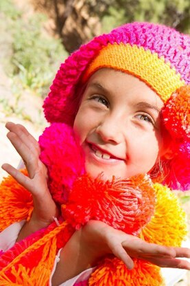 Pom Pom Beret & Scarf Set