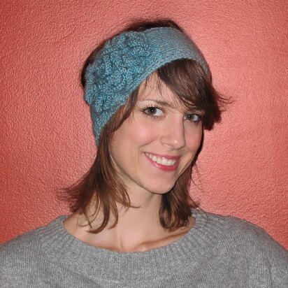 Knitted Headband with Flower