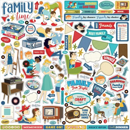 Echo Park Paper Family Night Cardstock Stickers 12"X12" - Elements