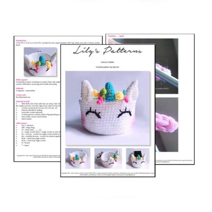 Unicorn crochet pattern, holder