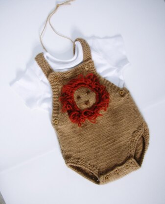 Baby Romper with Loopy Lion Mane, 0-2 yrs