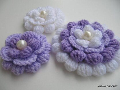 Crochet Flower 3D "Lilac Mosaic"