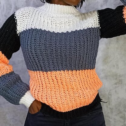 The multi colour block sweater pattern