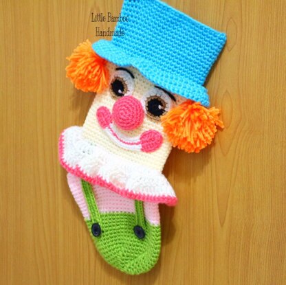 Happy Clown Christmas Stocking