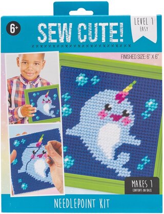 American Crafts Sew Cute! Needlepoint Kit - Narwhal