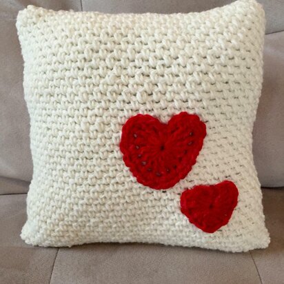 Decorative Pillow with Hearts