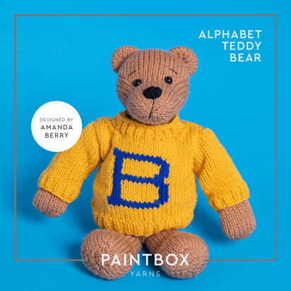 Alphabet Teddy Bear - Free Toy Knitting Pattern for Children in Paintbox Yarns Simply Aran