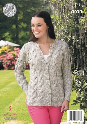 Sweater and Cardigan in King Cole Fashion Aran - 4346 - Downloadable PDF