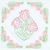 Jack Dempsey Stamped White Quilt Blocks 6Pkg - Tulips - 18in x 18in
