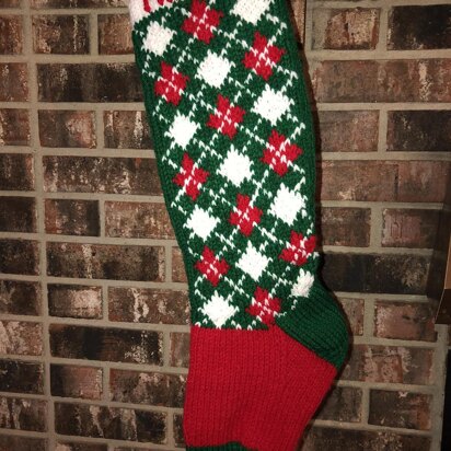 Argyle Diamond Christmas Stocking