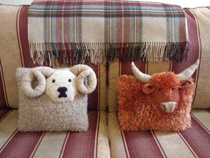 Shetland Sheep & Heilan Coo Cushion
