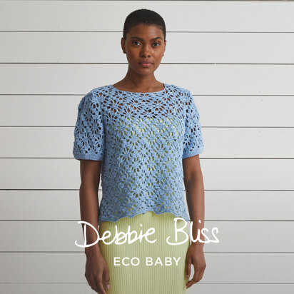 Esther -  Top Crochet Pattern For Women in Debbie Bliss Eco Baby by Debbie Bliss