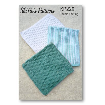 Knitting Pattern 3 baby blankets/afghans # 229