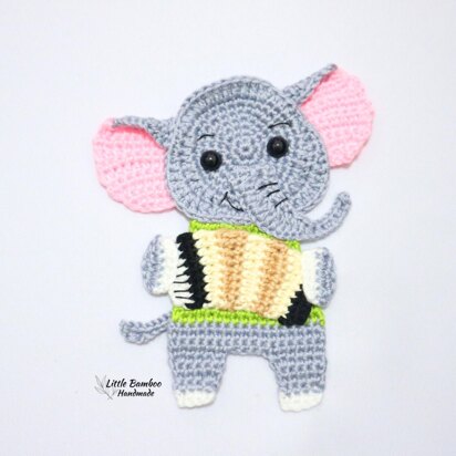 Elephant Playing Accordion Applique