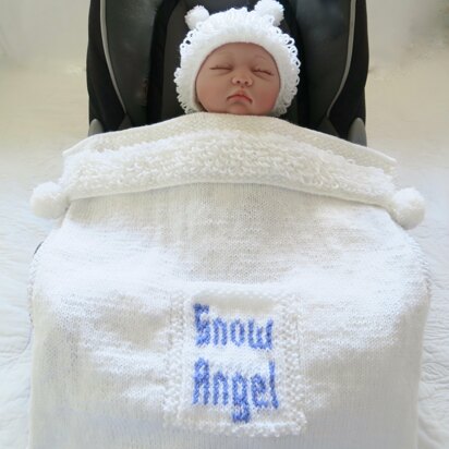 Snow Angel Car Seat Blanket & Hat