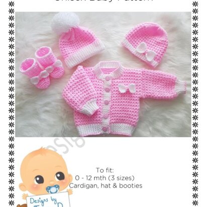 Frankie unisex baby knitting pattern 3 sizes 0-12mths