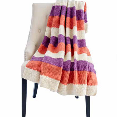 Bold and Stripy Knit Afghan in Caron One Pound - Downloadable PDF