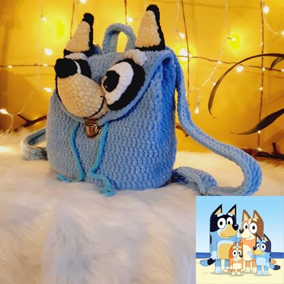 Bluе Нееlеr FАМILY crochet patterns, Bluе Dog - Backpack