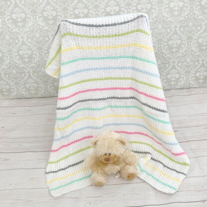 525- Rainbow Stripe Blanket Knitting Pattern -525