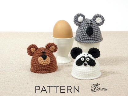 Panda, Koala and Bear egg warmers