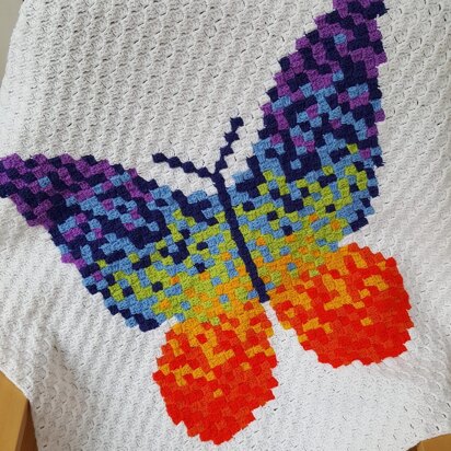 Rainbow Butterfly C2C Blanket