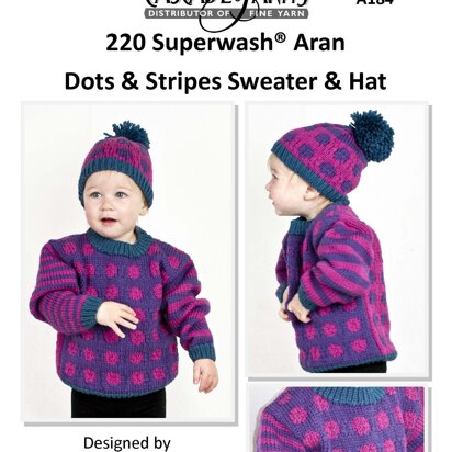 Dots & Stripes Sweater & Hat in Cascade Yarns 220 Superwash® Aran - A184 - Downloadable PDF