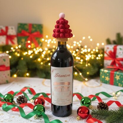 Christmas Tree Crochet Pattern, Crochet Pattern Bottle Topper, No Sew Crochet Pattern