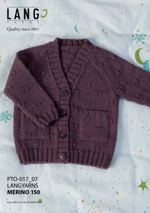 Lang Merino 150 Baby Cardigan in Lang Yarns - PTO-017_07 - Downloadable PDF